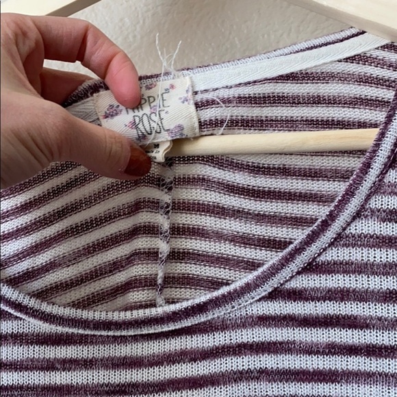 Hippie Rose Knit Striped Purple & White Medium - Picture 2 of 5
